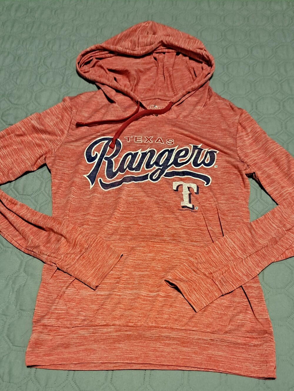 Texas Rangers Women's Heathered Red Pullover Hoodie Sz S